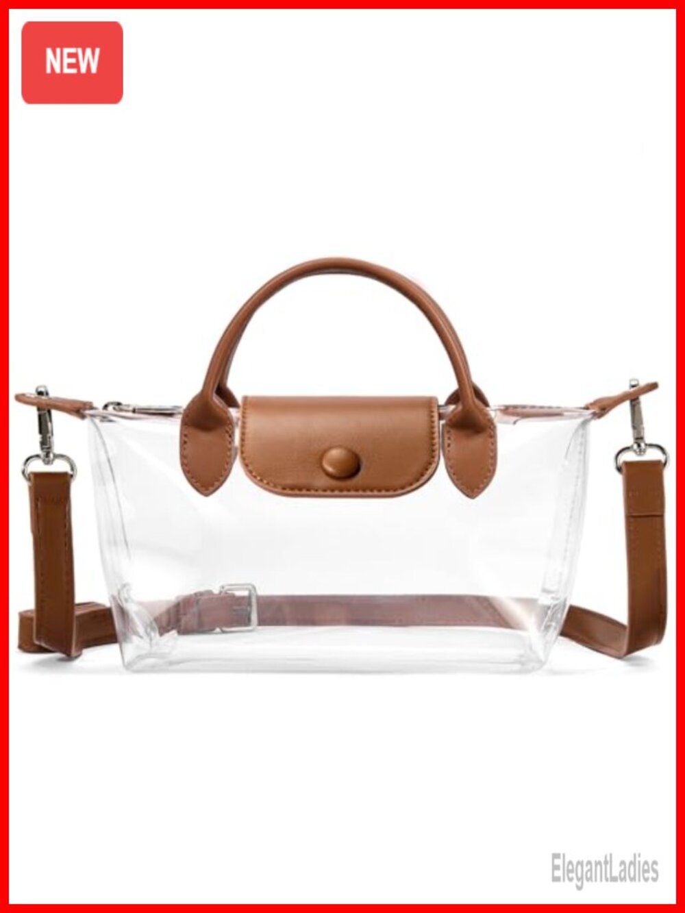 Clear Stadium Approved Crossbody Bag Waterproof PVC Small Purse for Events